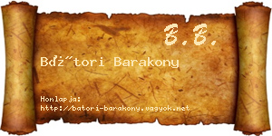 Bátori Barakony névjegykártya